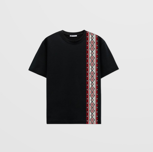 Geometric Pattern drop shoulder t-shirt