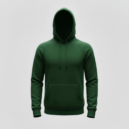 Dark Green Plain Hoodie
