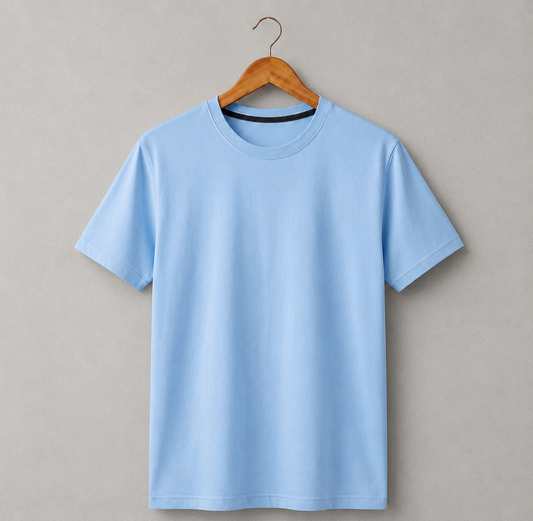 Unisex light blue Cotton Tee