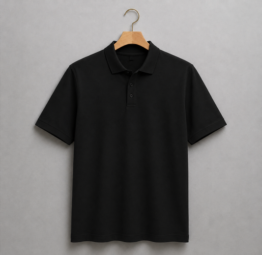 Men’s Polo Clothing T-shirt Soft Fabric Simple Look T-shirt For Men - black