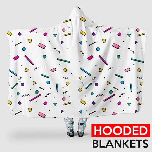 Abstract geometric pattern memphis style - Hooded Blanket