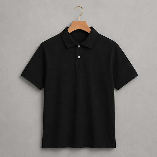 Men’s Polo Clothing T-shirt Soft Fabric Simple Look T-shirt For Men - black