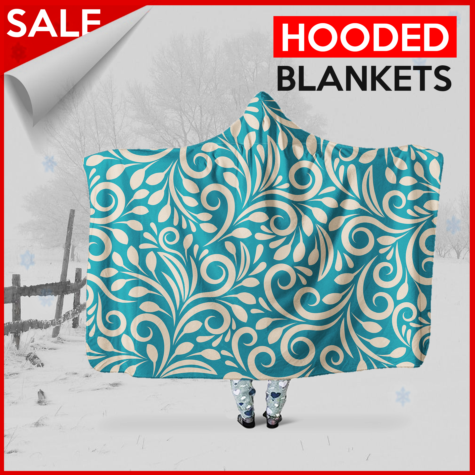 flower seamless  - Hooded Blanket