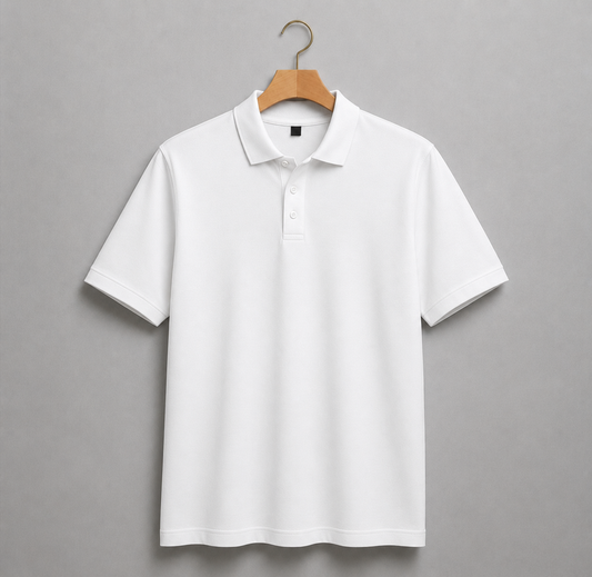 Men’s Polo Clothing T-shirt Soft Fabric Simple Look T-shirt For Men - White