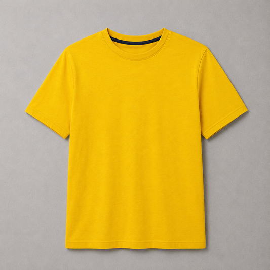 Unisex yellow Cotton Tee