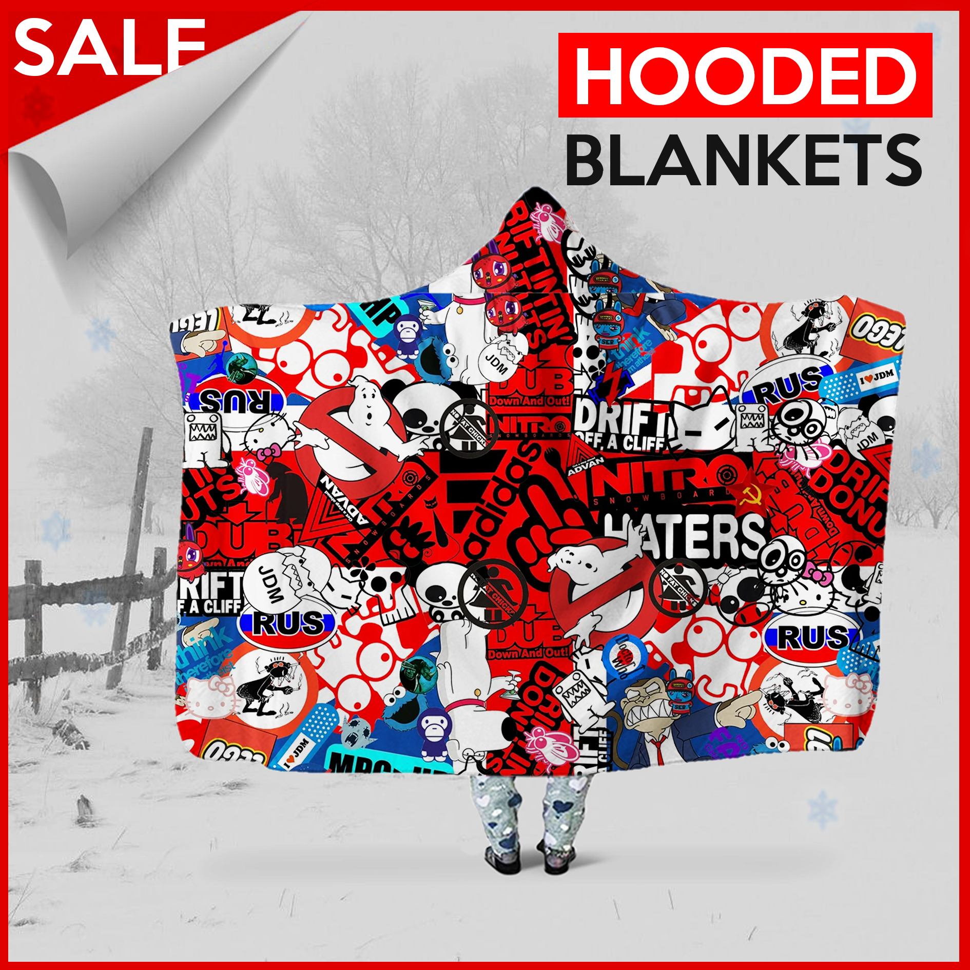 Sticker Bomb  - Hooded Blanket