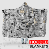 Newspaper Print  - Hooded Blanket