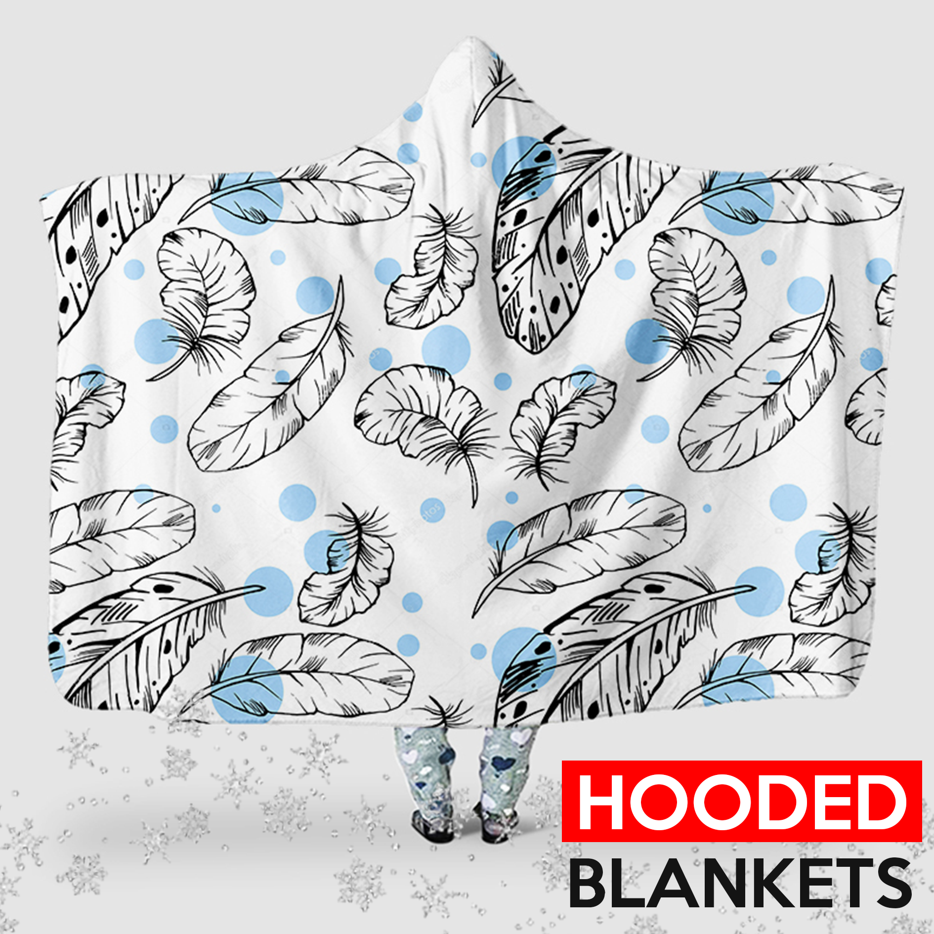 Floral Leaves   - Hooded Blanket