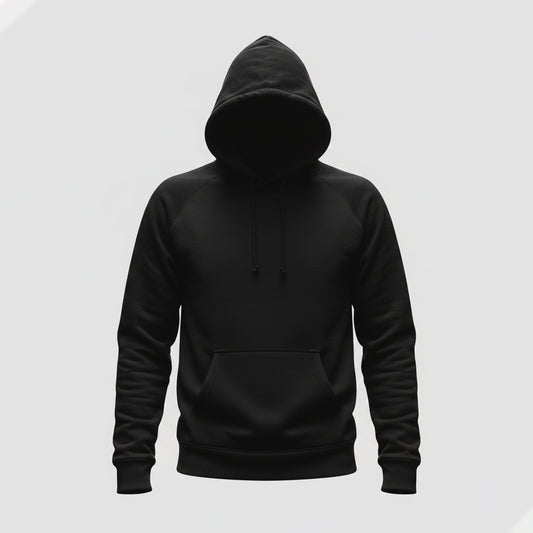 Black Plain Hoodie