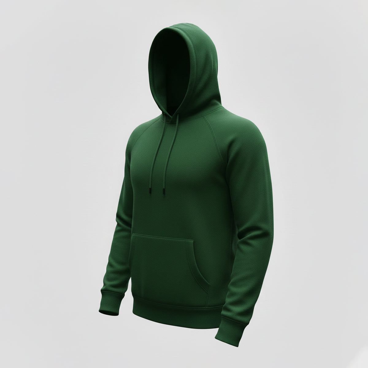 Dark Green Plain Hoodie