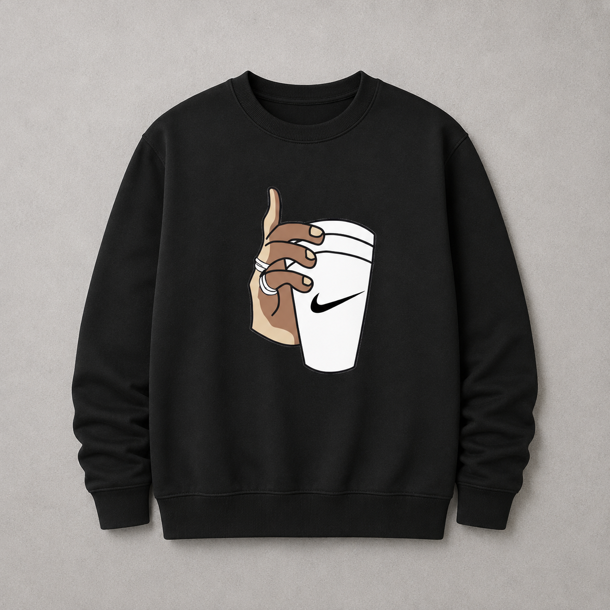NEW TRENDY PREMIUM QUALITY WINTER COLLECTION PRINTED BLACK SWEAT SHIRT FOR MENS