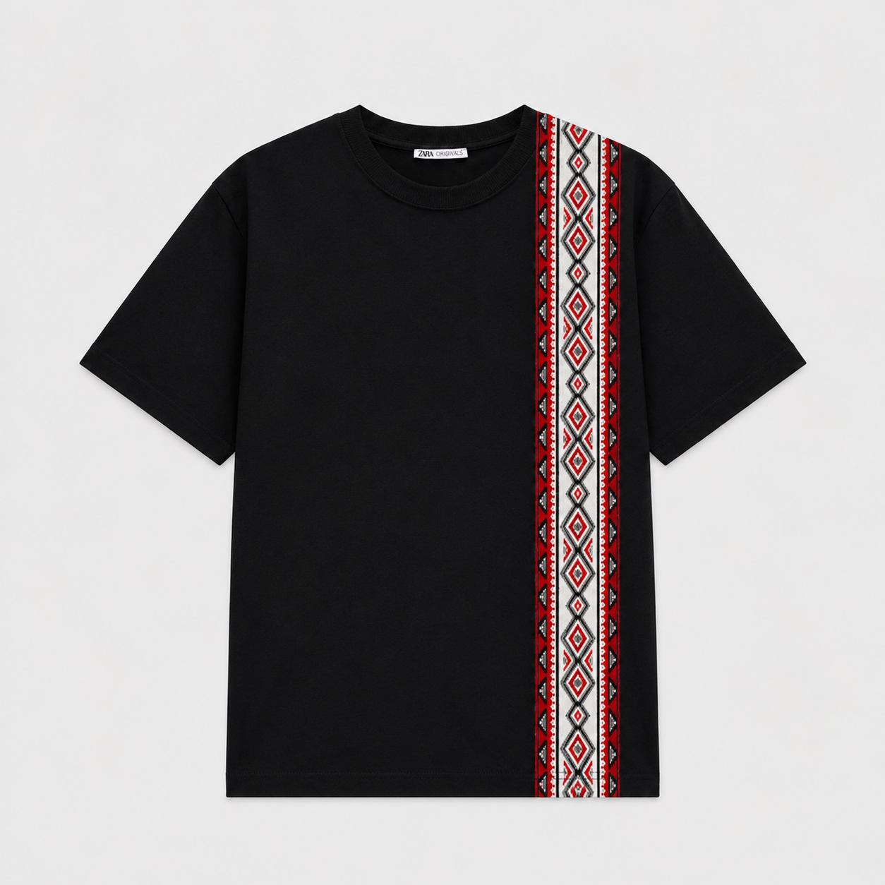Geometric Pattern drop shoulder t-shirt