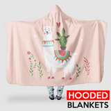 ColourLife Cute Llama- Hooded Blanket