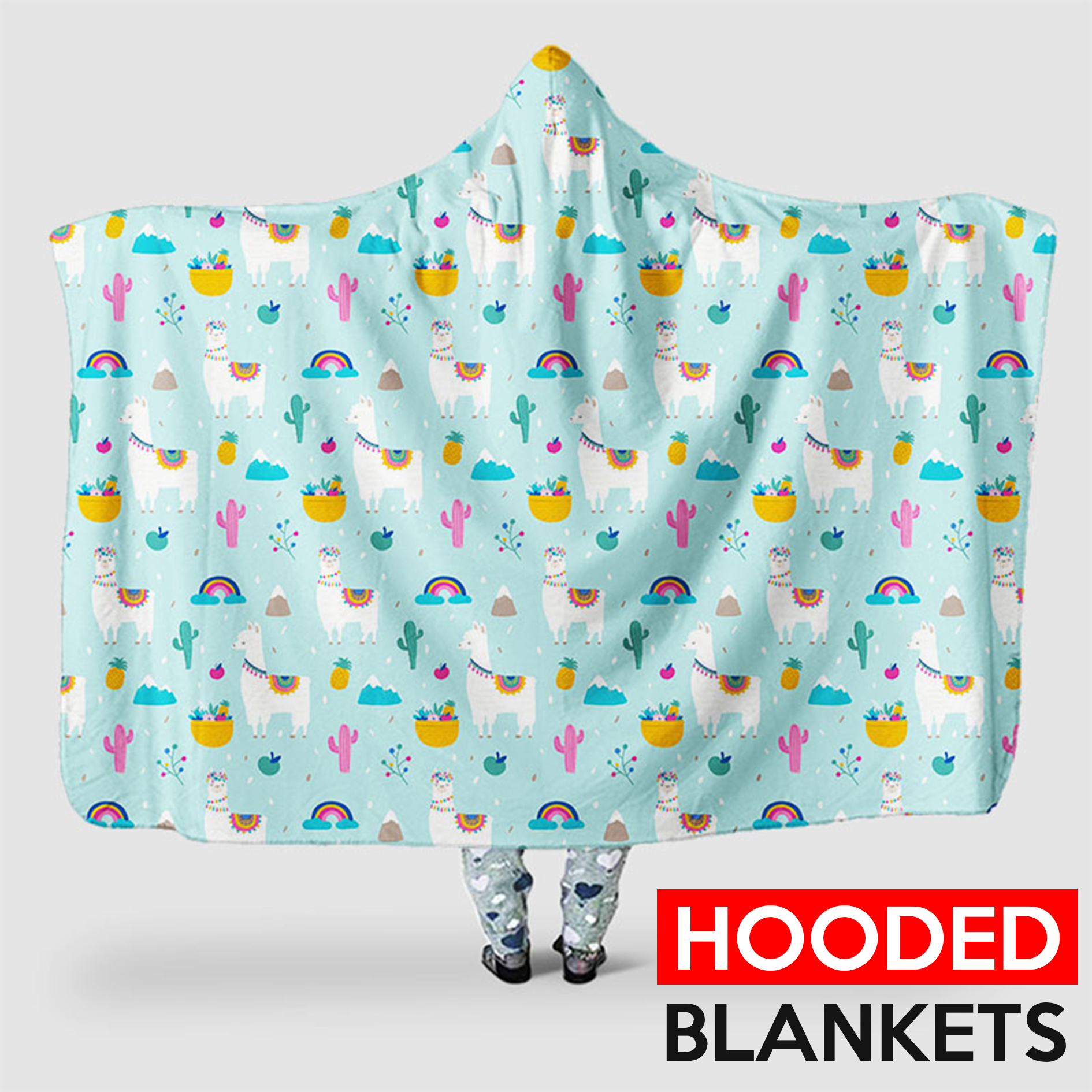 Lovely Llama- Hooded Blanket