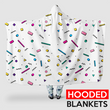 Abstract geometric  pattern memphis style  - Hooded Blanket