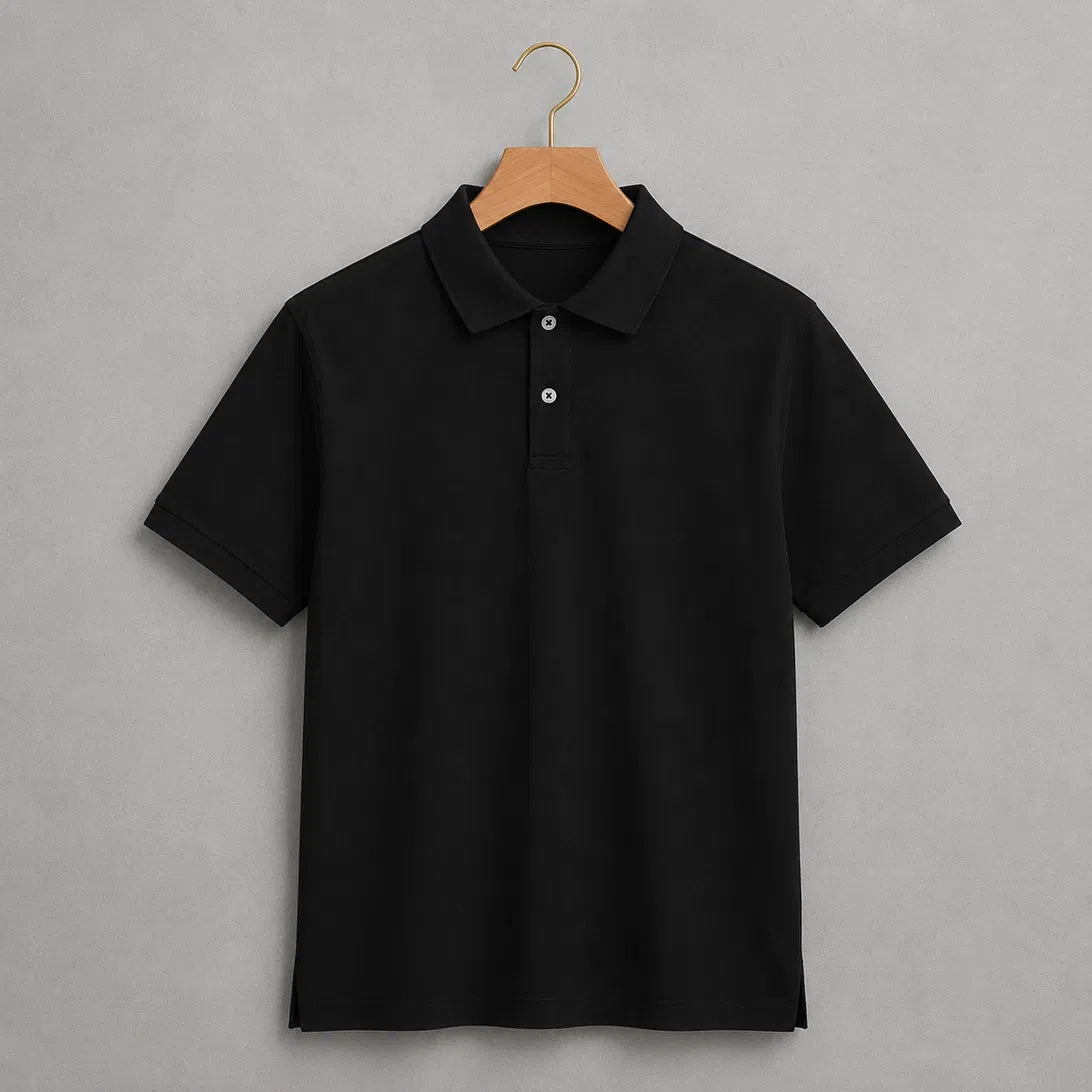 Men’s Polo Clothing T-shirt Soft Fabric Simple Look T-shirt For Men - black