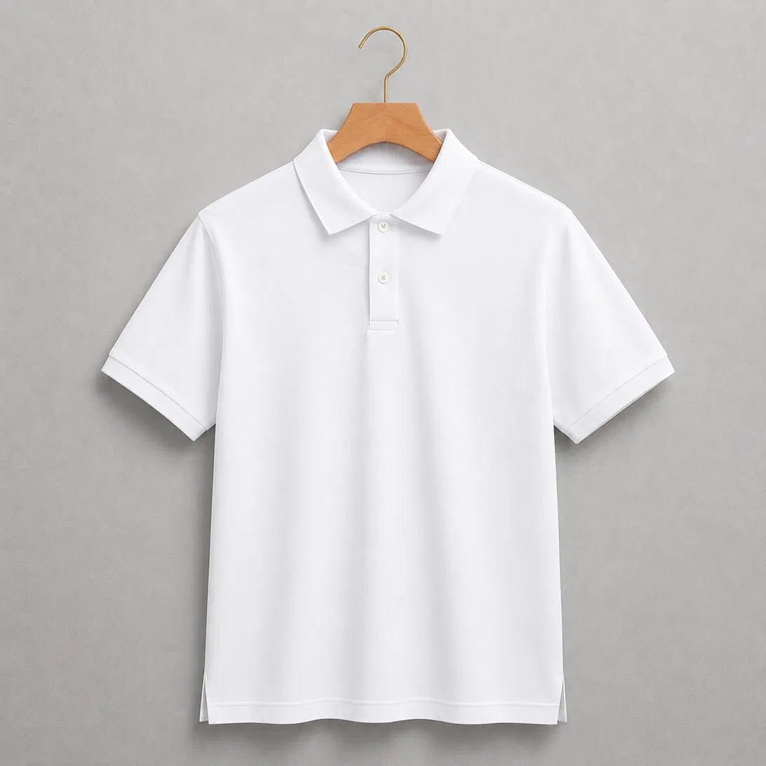 Men’s Polo Clothing T-shirt Soft Fabric Simple Look T-shirt For Men - White