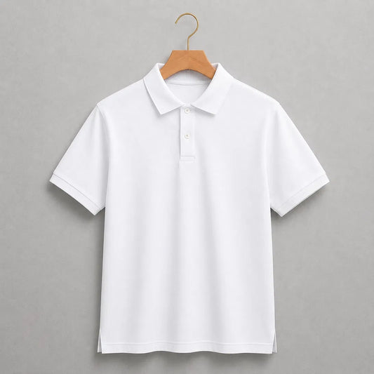 Men’s Polo Clothing T-shirt Soft Fabric Simple Look T-shirt For Men - White