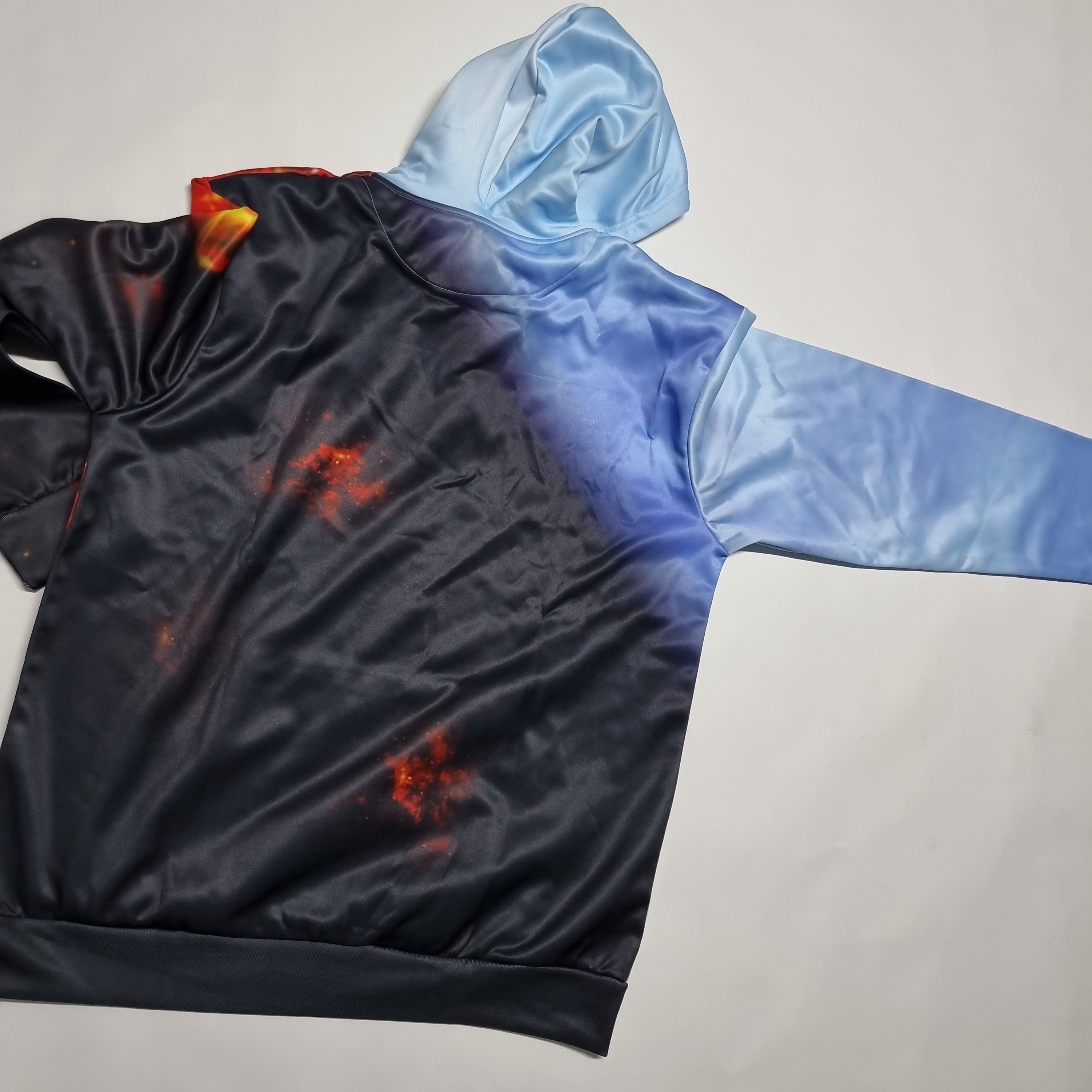 Wolf snow and fire hoodie all over