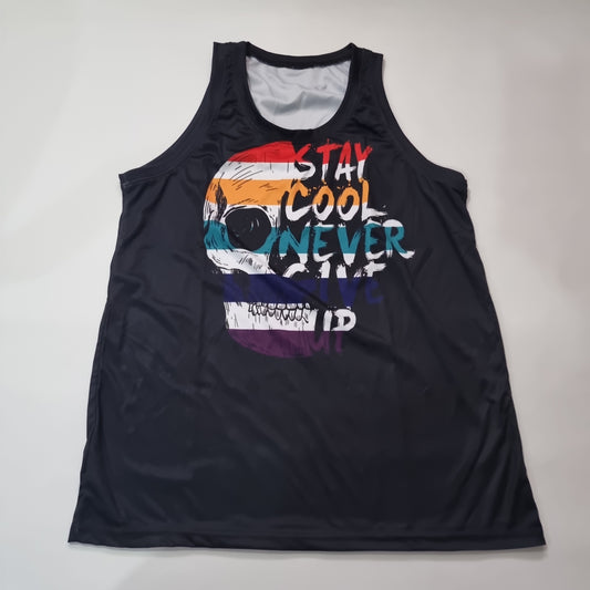 Stay cool. Never give up all over tank top spandex