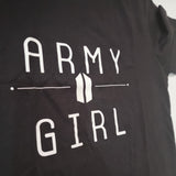 Army girl black cotton tee printed