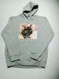 Graphic printed Grey Hoddie Non Zipper