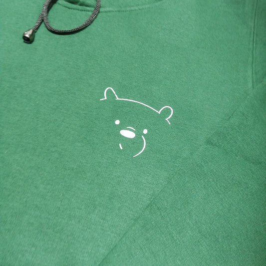 Bear logo Green Hoddie Non Zipper