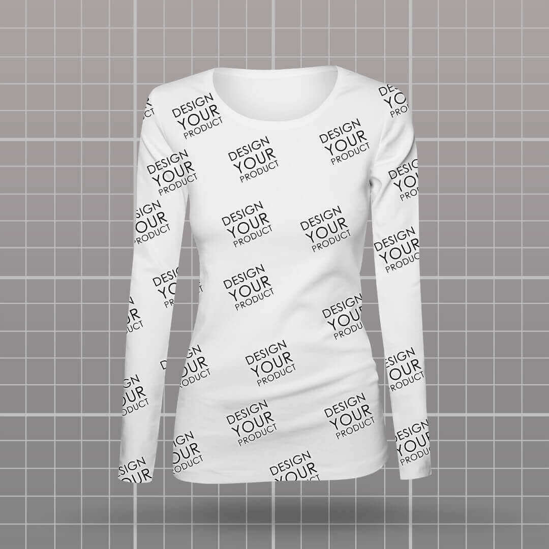All Over Printed Long T-Shirt Women Full Sleeves - Dexpel.com - Custom Print Shop